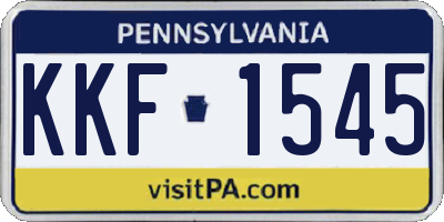 PA license plate KKF1545