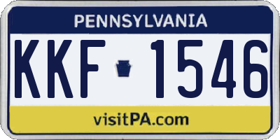 PA license plate KKF1546