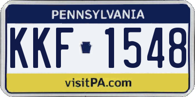 PA license plate KKF1548