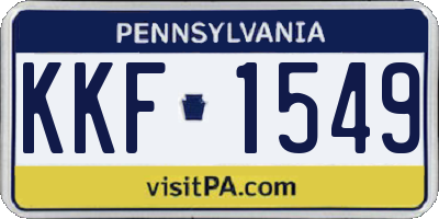 PA license plate KKF1549