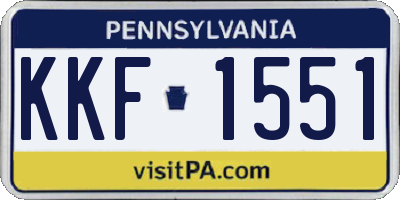 PA license plate KKF1551