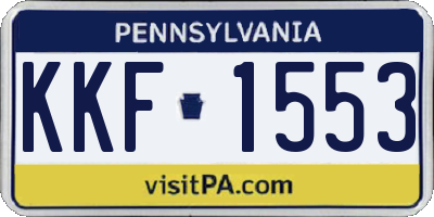 PA license plate KKF1553