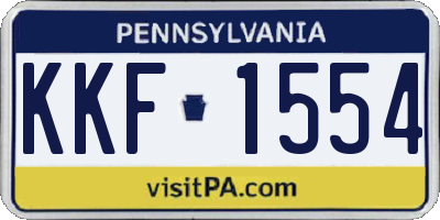 PA license plate KKF1554