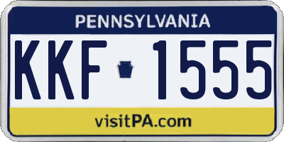 PA license plate KKF1555