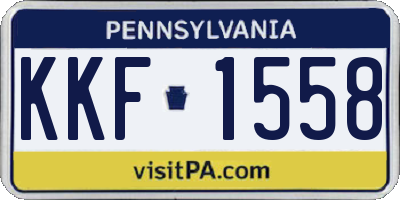 PA license plate KKF1558
