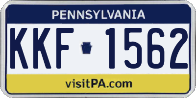 PA license plate KKF1562
