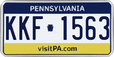 PA license plate KKF1563
