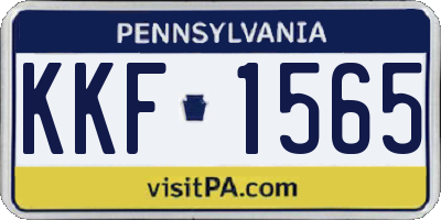 PA license plate KKF1565