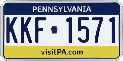 PA license plate KKF1571