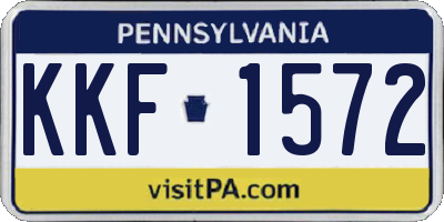 PA license plate KKF1572
