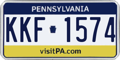 PA license plate KKF1574