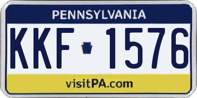 PA license plate KKF1576