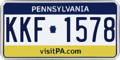 PA license plate KKF1578