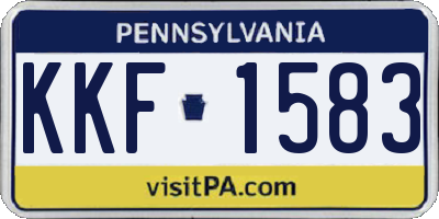 PA license plate KKF1583