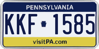 PA license plate KKF1585