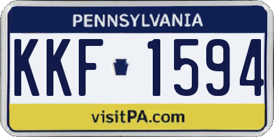 PA license plate KKF1594