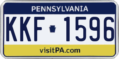 PA license plate KKF1596
