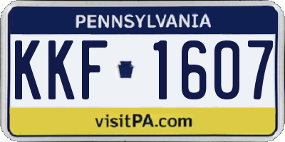 PA license plate KKF1607