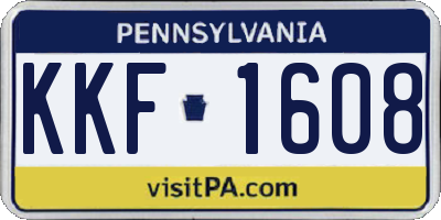PA license plate KKF1608