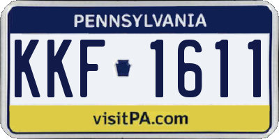 PA license plate KKF1611