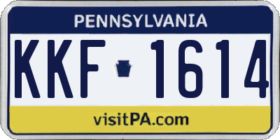 PA license plate KKF1614