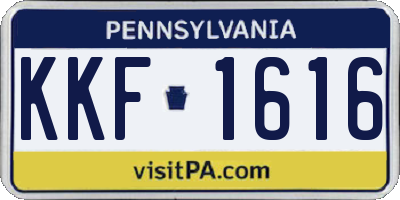 PA license plate KKF1616