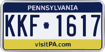 PA license plate KKF1617