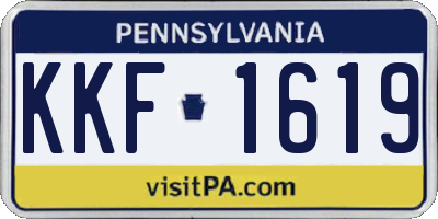 PA license plate KKF1619