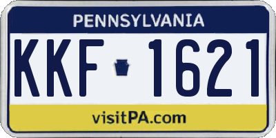 PA license plate KKF1621