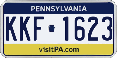 PA license plate KKF1623