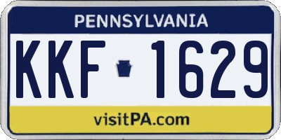 PA license plate KKF1629