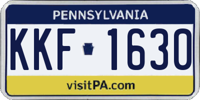 PA license plate KKF1630
