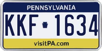 PA license plate KKF1634