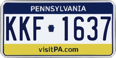 PA license plate KKF1637
