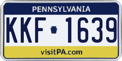 PA license plate KKF1639