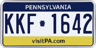 PA license plate KKF1642