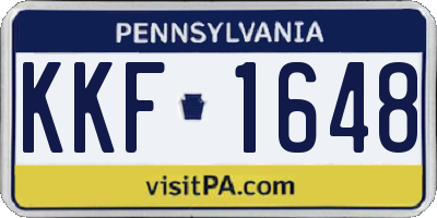 PA license plate KKF1648