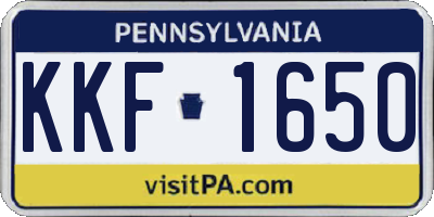 PA license plate KKF1650
