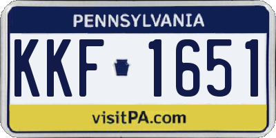 PA license plate KKF1651