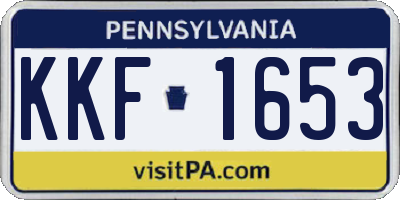PA license plate KKF1653