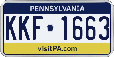 PA license plate KKF1663