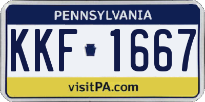 PA license plate KKF1667