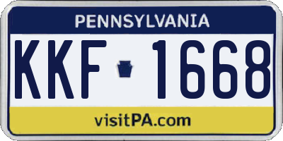 PA license plate KKF1668