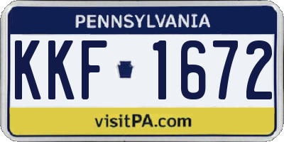 PA license plate KKF1672
