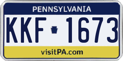PA license plate KKF1673