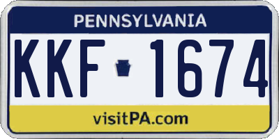 PA license plate KKF1674