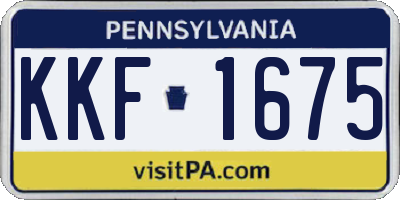 PA license plate KKF1675