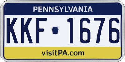 PA license plate KKF1676