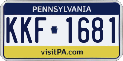 PA license plate KKF1681