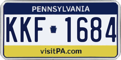 PA license plate KKF1684